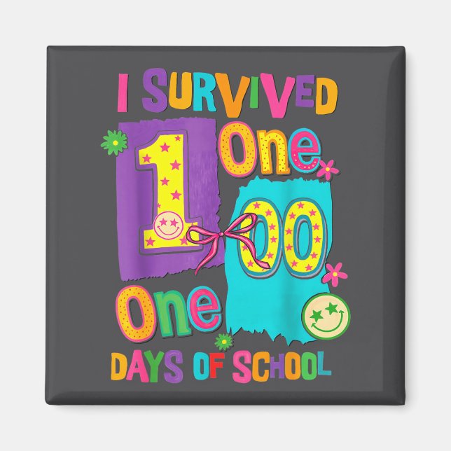 I Survived 100th Days Of School Students Teachers  Magnet (Front)