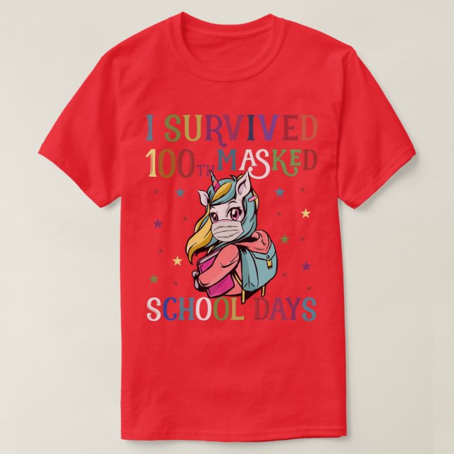i survived 100th masked school days 100th days sch T-Shirt (Design Front)