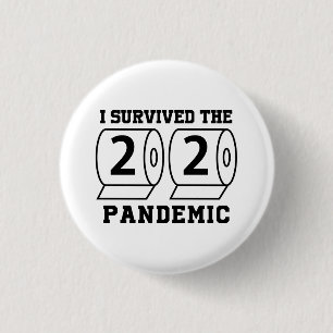 I Survived 2020 Pandemic Toilet Paper Funny 3 Cm Round Badge