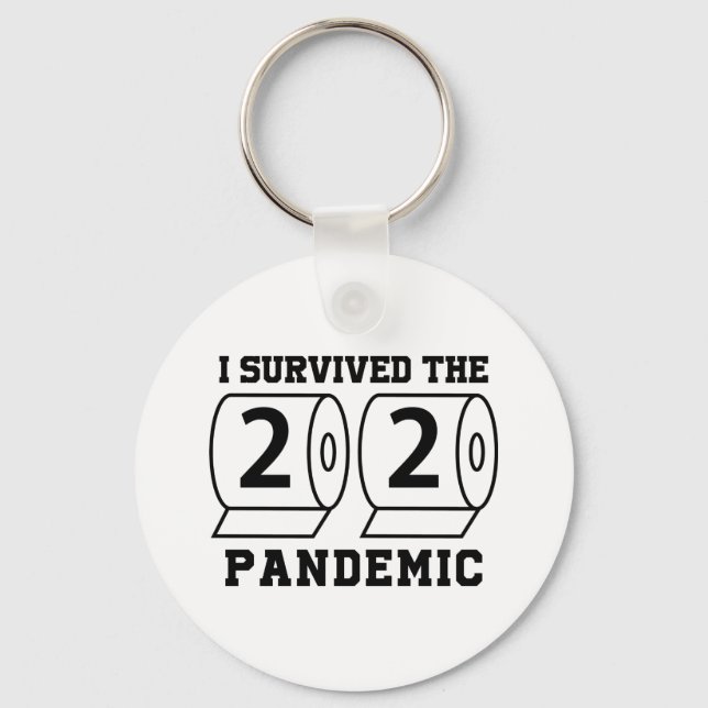I Survived 2020 Pandemic Toilet Paper Funny Key Ring (Front)