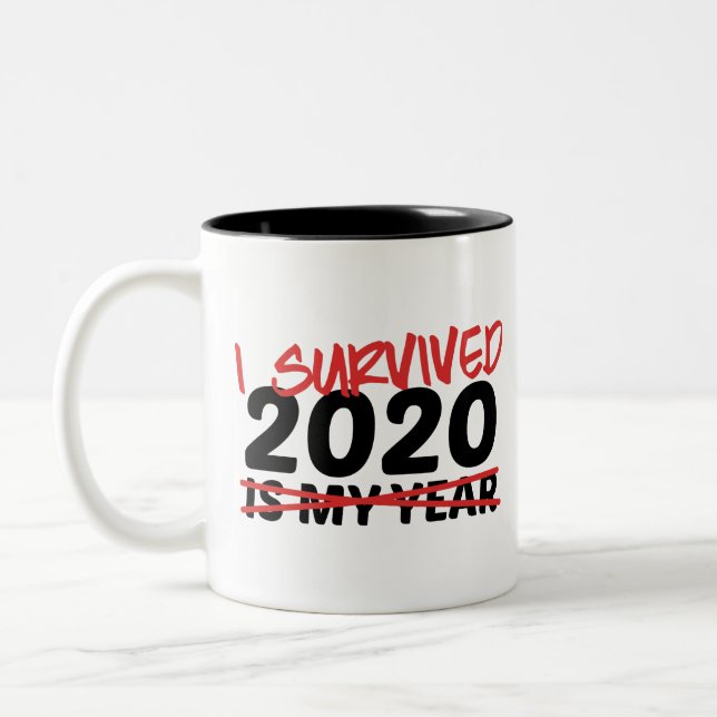 I Survived 2020 Two-Tone Coffee Mug (Left)