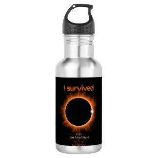 I Survived 2024 Solar Eclipse Water Bottle