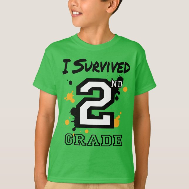 I Survived 2nd Grade T-Shirt (Front)