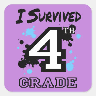 I Survived 4th Grade Square Sticker