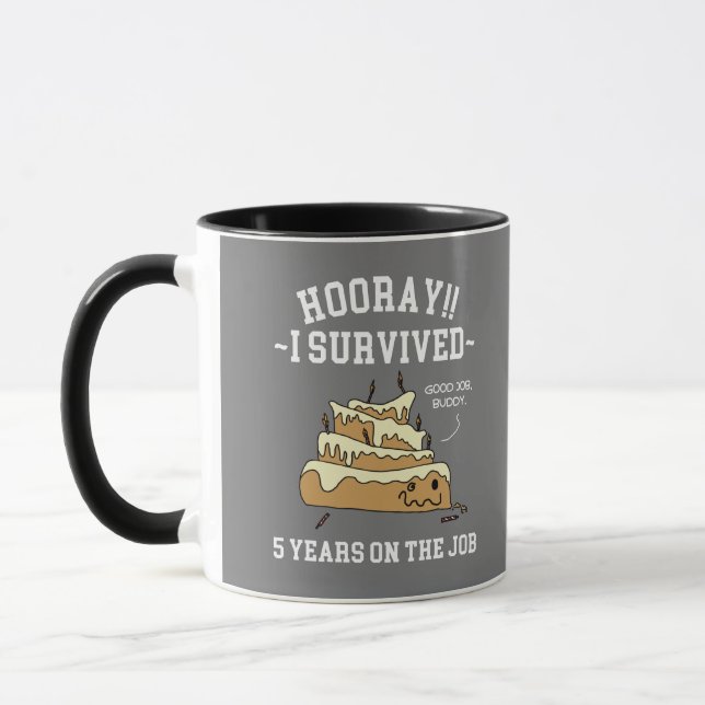 I Survived 5 Years on the Job 5 Years of Service Mug (Left)