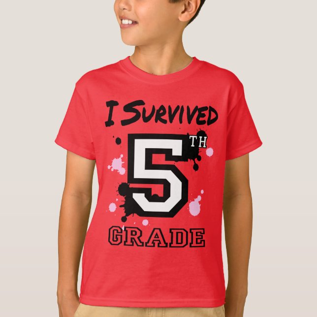 I Survived 5th Grade T-Shirt (Front)