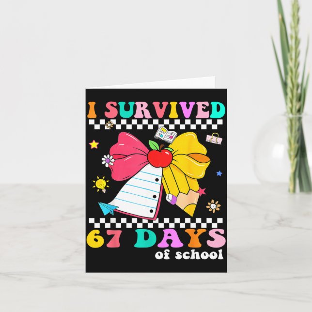 I Survived 67 Day Of School Notebook Teachers And  Card (Front)