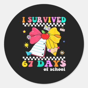 I Survived 67 Day Of School Notebook Teachers And Classic Round Sticker