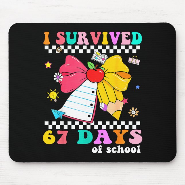 I Survived 67 Day Of School Notebook Teachers And  Mouse Mat (Front)