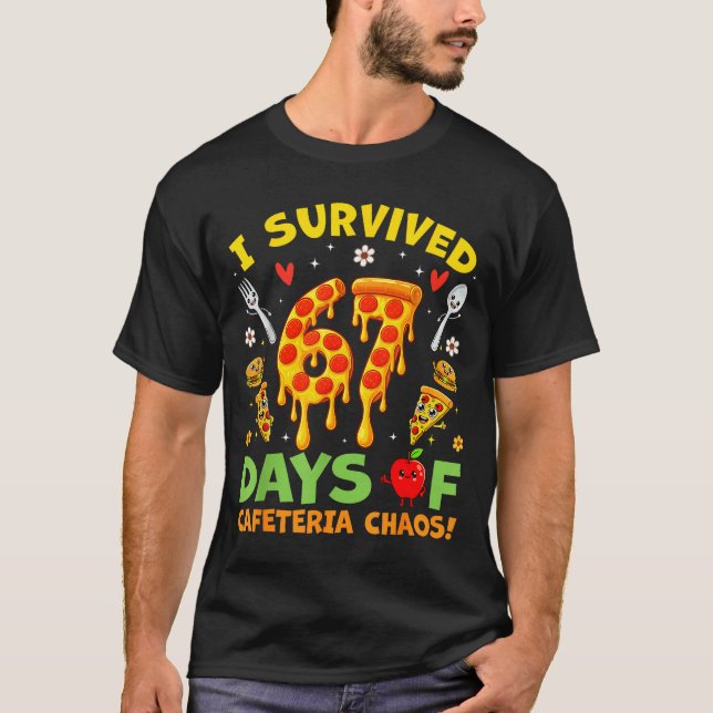 I Survived 67 Days Of Cafeteria Chaos Funny Boy Gi T-Shirt (Front)