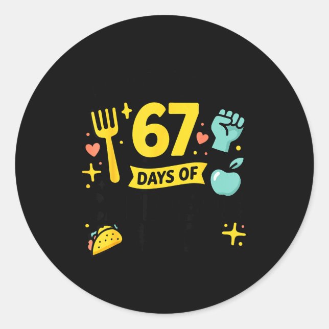 I Survived 67 Days Of Cafeteria Chaos Lunch Lady S Classic Round Sticker (Front)