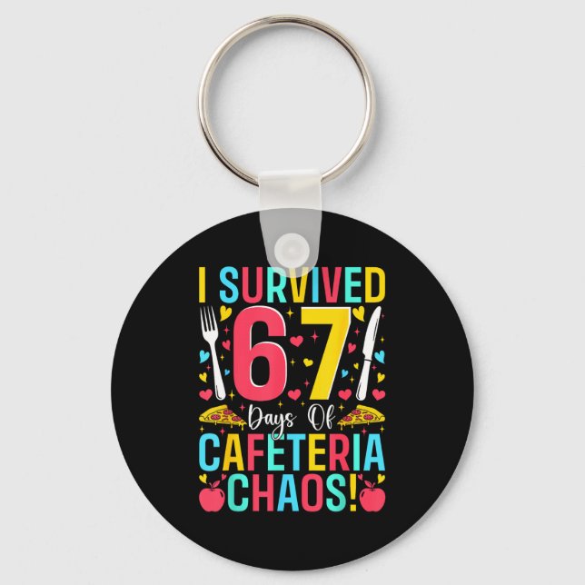 I Survived 67 Days Of Cafeteria Chaos Lunch Lady S Key Ring (Front)