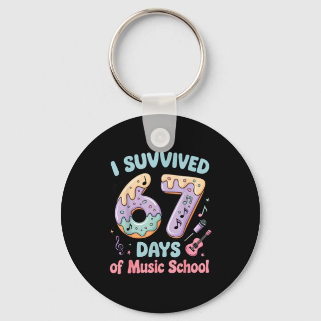 I Survived 67 Days Of Music School 67 Meme Student Key Ring (Front)