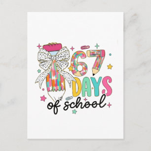 I Survived 67 Days of School 100 Days Of School Holiday Postcard