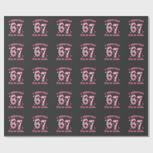 I Survived 67 Days of School 100th Days Of School Wrapping Paper