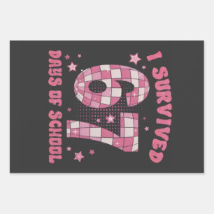 I Survived 67 Days of School 100th Days Of School Wrapping Paper Sheet