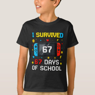 I Survived 67 Days Of School 67 Funny Teacher Squa T-Shirt