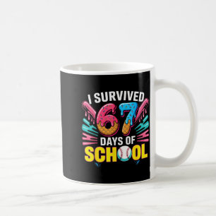 I Survived 67 Days Of School 67 Meme Baseball Ice  Coffee Mug