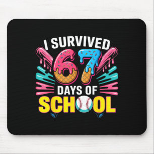 I Survived 67 Days Of School 67 Meme Baseball Ice Mouse Mat