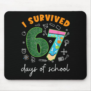 I Survived 67 Days Of School 67 Meme Science Teach Mouse Mat