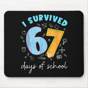 I Survived 67 Days Of School 67 Meme Science Teach Mouse Mat