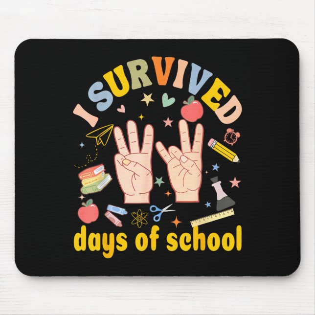 I Survived 67 Days Of School American Sign Languag Mouse Mat (Front)
