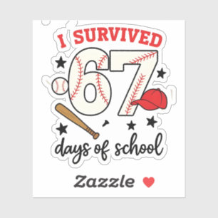 I Survived 67 Days of School Baseball Sport 100