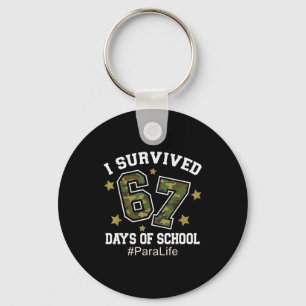I Survived 67 Days Of School Camo 6 7 Meme Para Li Key Ring