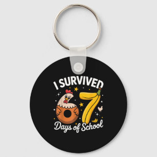 I Survived 67 Days Of School Chicken Banana Kids 6 Key Ring