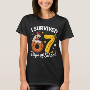 I Survived 67 Days Of School Chicken Banana Kids 6 T-Shirt