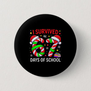 I Survived 67 Days Of School Christmas 6 Cm Round Badge