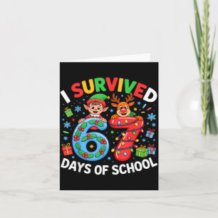 I Survived 67 Days Of School Christmas Candy Cane  Card