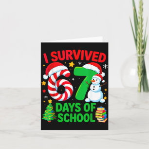 I Survived 67 Days Of School Christmas Candy Cane Card