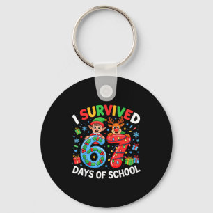 I Survived 67 Days Of School Christmas Candy Cane Key Ring