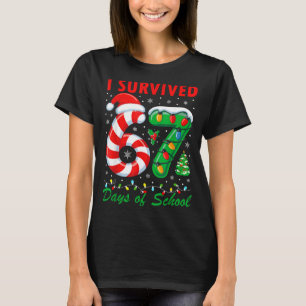 I Survived 67 Days Of School Christmas Candy Cane T-Shirt