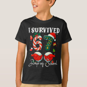 I Survived 67 Days Of School Christmas Candy Cane T-Shirt