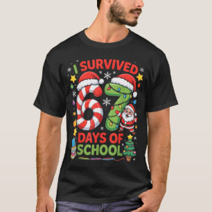 I Survived 67 Days Of School Christmas Candy Cane  T-Shirt