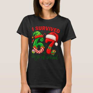 I Survived 67 Days Of School Christmas Candy Cane  T-Shirt