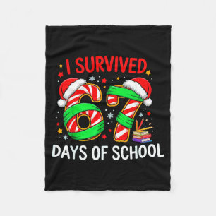 I Survived 67 Days Of School Christmas Fleece Blanket