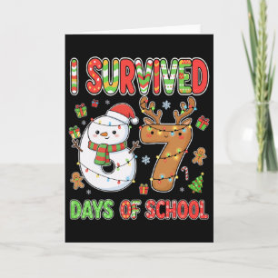 I Survived 67 Days Of School Christmas Meme Funny Card