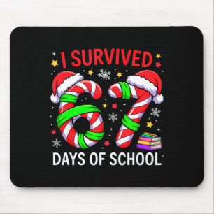 I Survived 67 Days Of School Christmas Mouse Mat