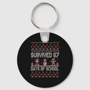 I Survived 67 Days Of School Christmas Student Tea Key Ring