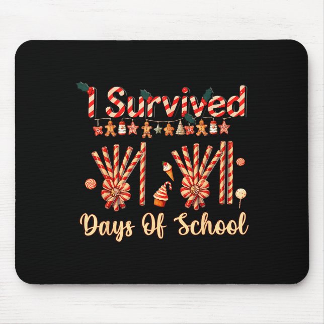 I Survived 67 Days Of School Christmas Teacher Can Mouse Mat (Front)