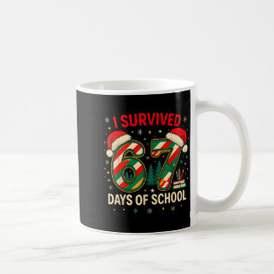 I Survived 67 Days Of School Christmas Teacher Coffee Mug