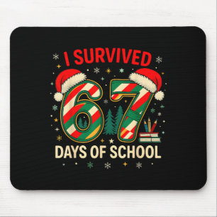 I Survived 67 Days Of School Christmas Teacher Mouse Mat