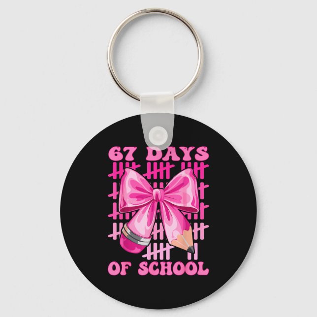I Survived 67 Days Of School Cool Teacher Design  Key Ring (Front)