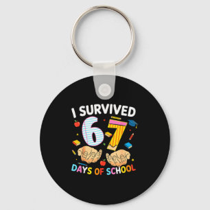 I Survived 67 Days Of School Cool Teacher Design Key Ring