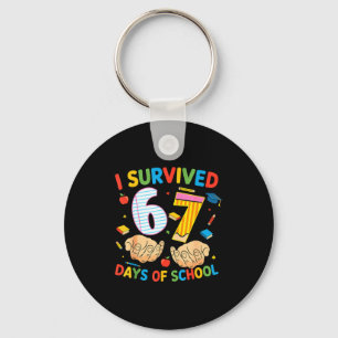 I Survived 67 Days Of School Cool Teacher Design Key Ring