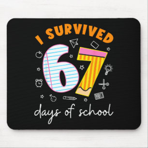 I Survived 67 Days Of School Cool Teacher Design Mouse Mat