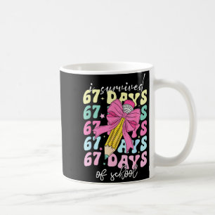I Survived 67 Days Of School Coquette Bow Student Coffee Mug